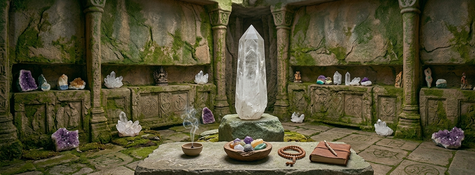 Clear quartz crystal point with exceptional clarity and natural formations, displayed as a spiritual and collector specimen