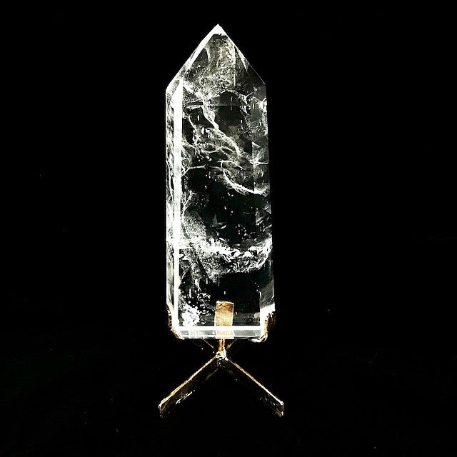 Brazilian Quartz Crystal Obelisk with Custom Stand 2lb 3oz, 8 1/16" Tall