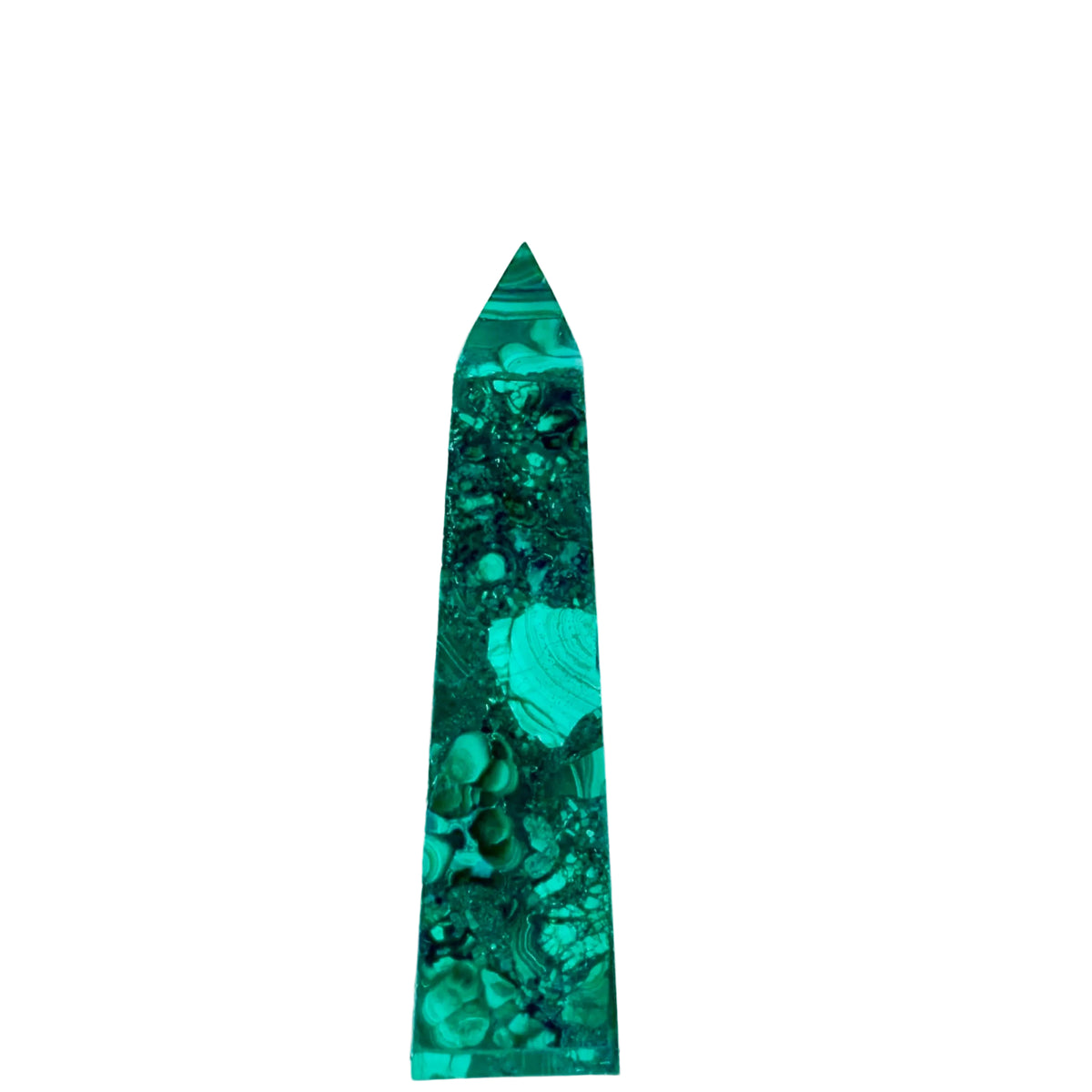 Malachite Obelisk Crystal 8oz, 5 11/16" Tall