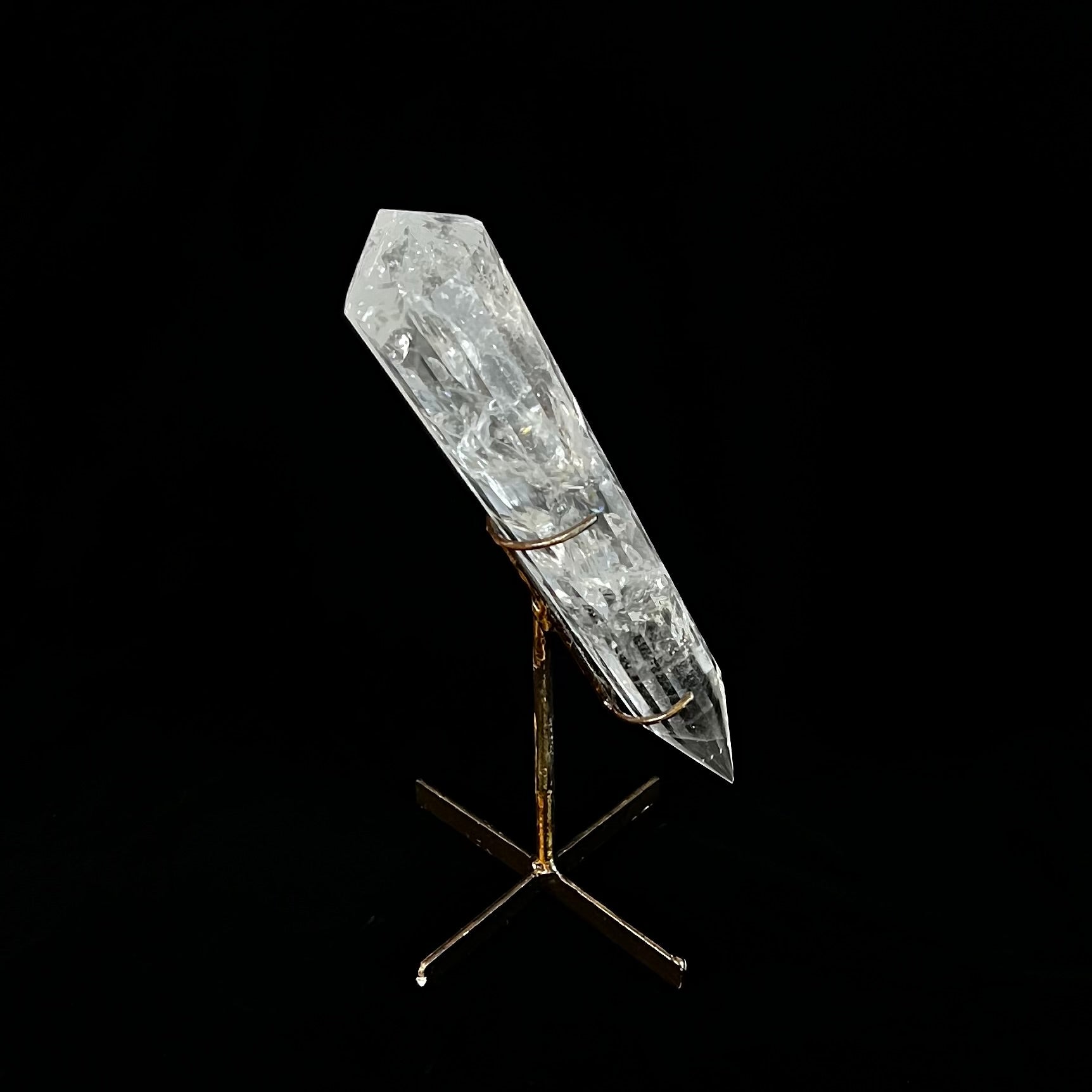 Brazilian Quartz Crystal Wand on Custom Stand  1lb 8oz, 10" Tall