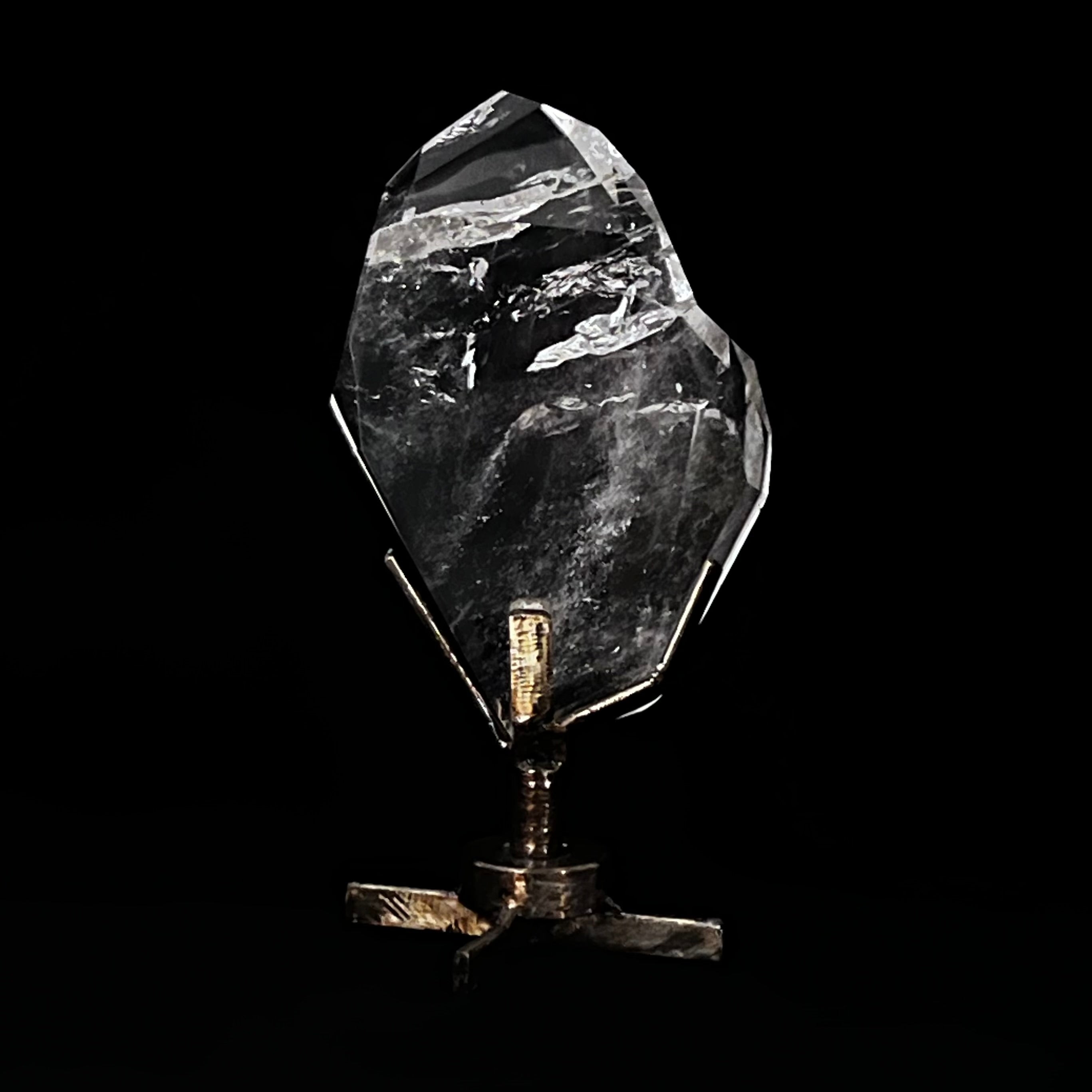 Brazilian Clear Quartz Freeform on Custom Spinning Stand 2lbs 10oz, 9 1/4" Tall