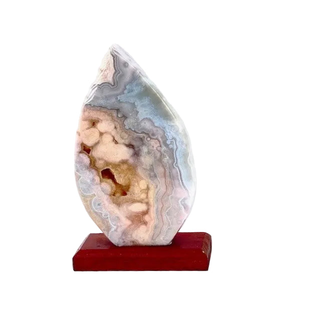 Brazilian Agate Freeform - Natural Polished Agate Crystal from Brazil 1lb 5oz, 6 3/8" Tall