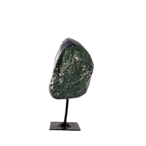 Brazilian Agate & Amethyst Geode on Black Stand 9lbs 4oz, 12 13/16" Tall