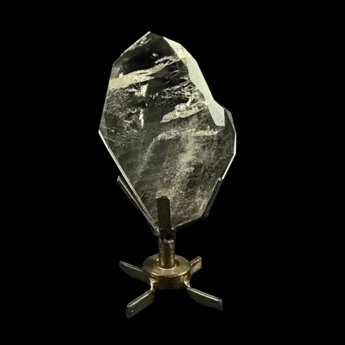Brazilian Clear Quartz Freeform on Custom Spinning Stand 2lbs 10oz, 9 1/4" Tall