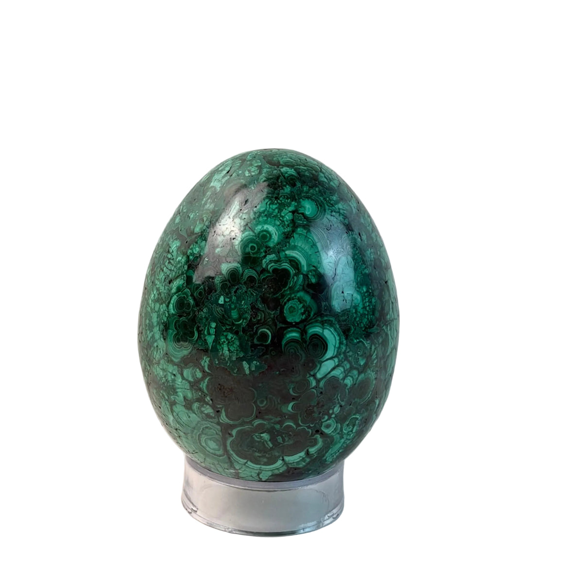 Malachite Egg Crystal 1lb 13oz, 4" Tall