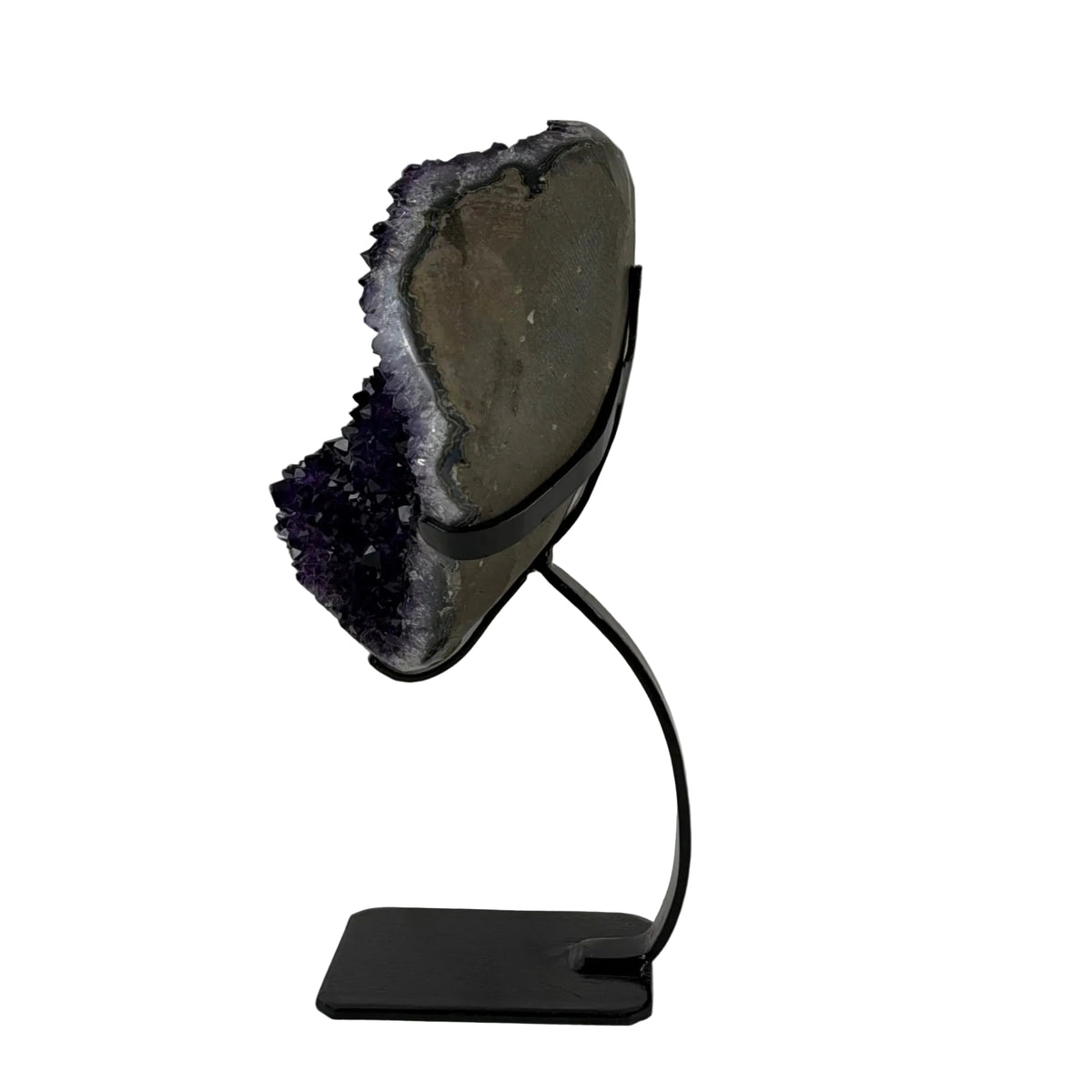 Uruguayan Amethyst Geode on Black Stand 11lbs, 14 5/16" Tall