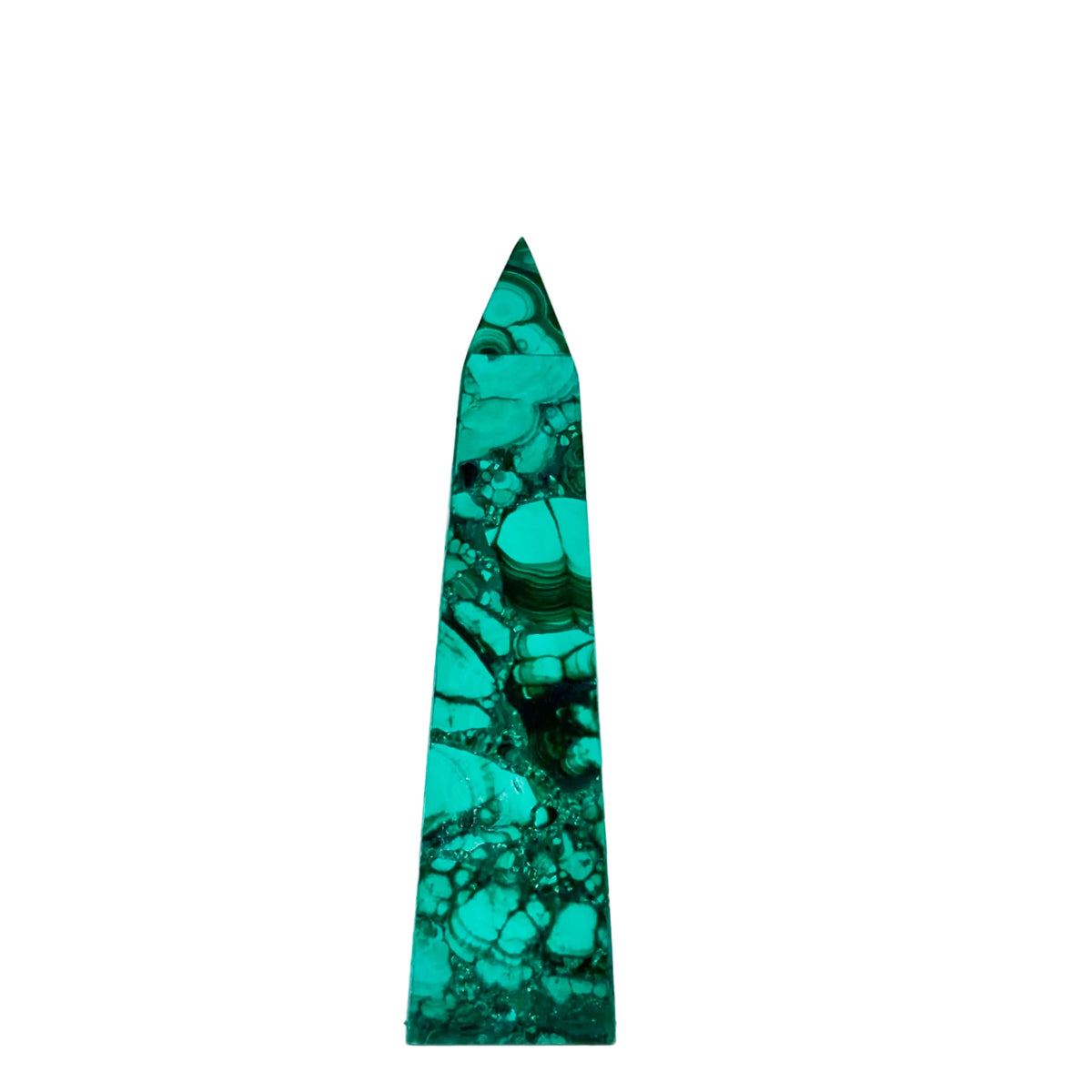 Malachite Obelisk Crystal 7oz, 5 11/16" Tall