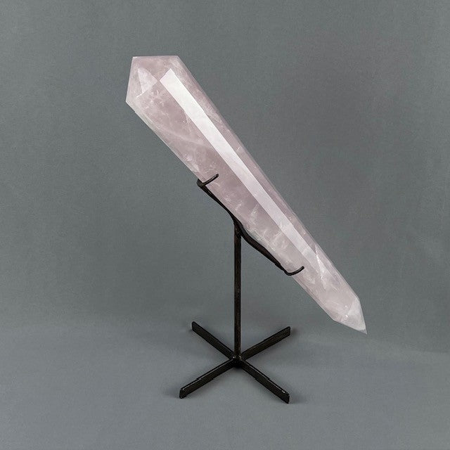 Rose Quartz Wand from Brazil with Custom Stand – Stone of Love & Harmony 2lbs 12oz, 11" Tall